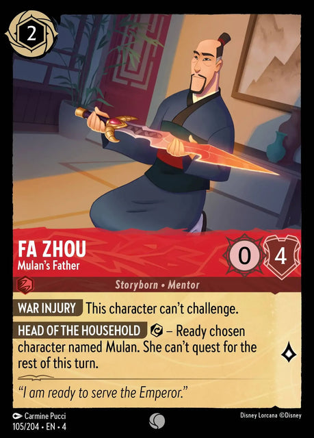 Fa Zhou - Mulan's Father - 105/204 - Common - Cold Foil