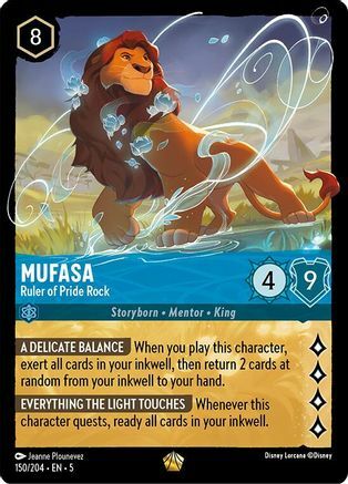Mufasa - Ruler of Pride Rock - 150/204 - Legendary - Cold Foil