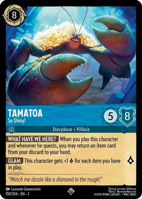 Tamatoa - So Shiny! - 159/204 - Super Rare - Cold Foil