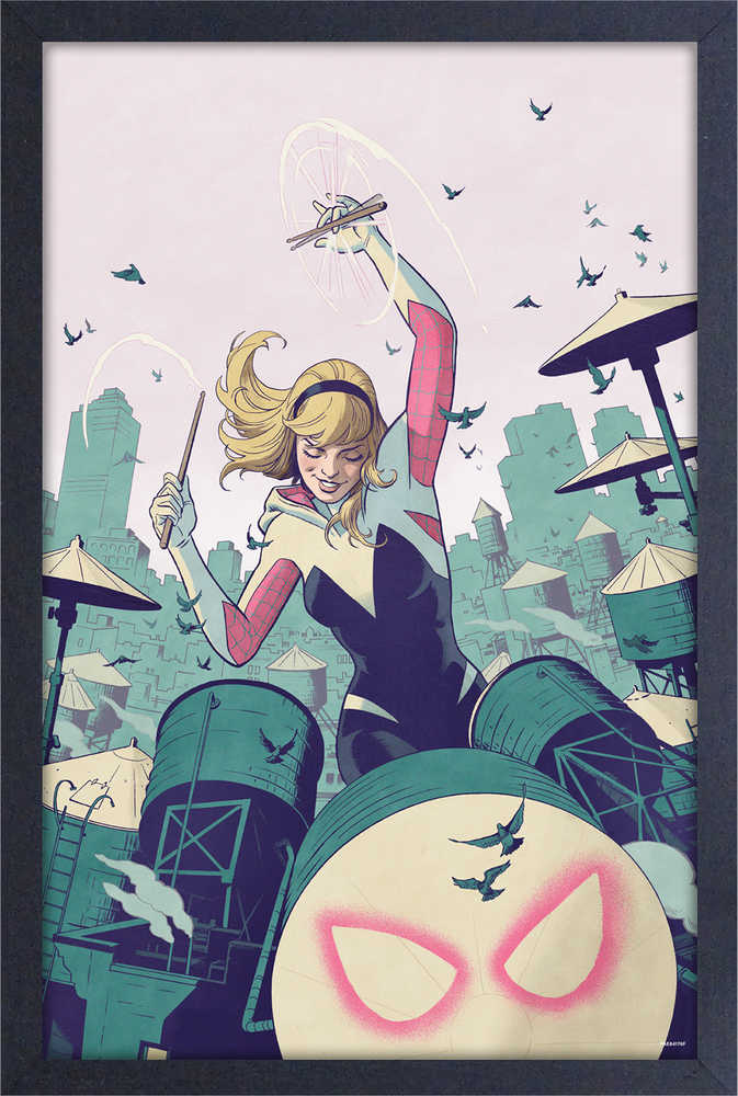Spider-Man Gwen Drumming Framed Print
