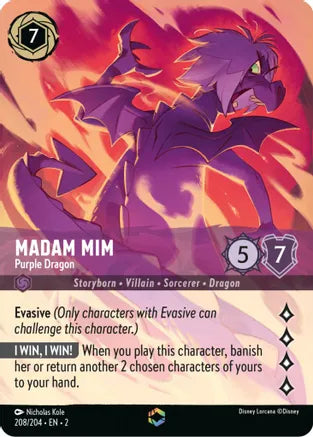 Madam Mim - Purple Dragon - 208/204 - Enchanted - Holofoil (Alternate Art)