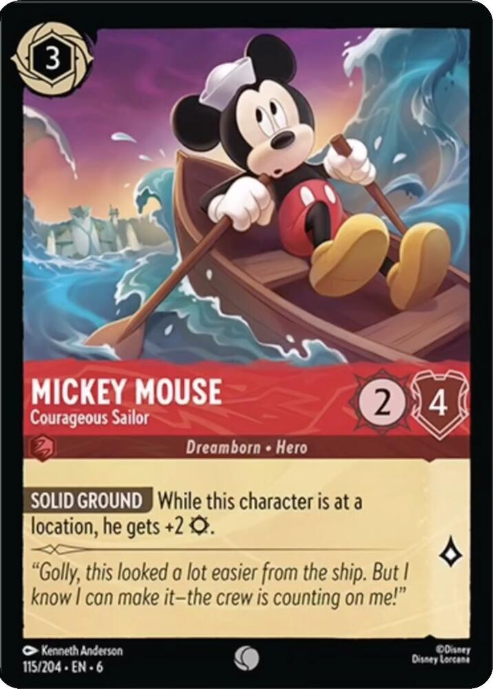 Mickey Mouse - Courageous Sailor - 115/204 - Common - Cold Foil