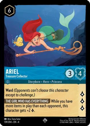 Ariel - Treasure Collector - 139/204 - Super Rare - Cold Foil