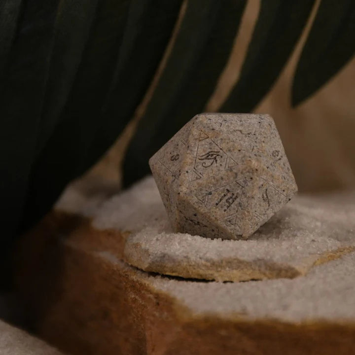 Misty Mountain- Egyptian Limestone Stone Dice Set - Dice Around the World Collection