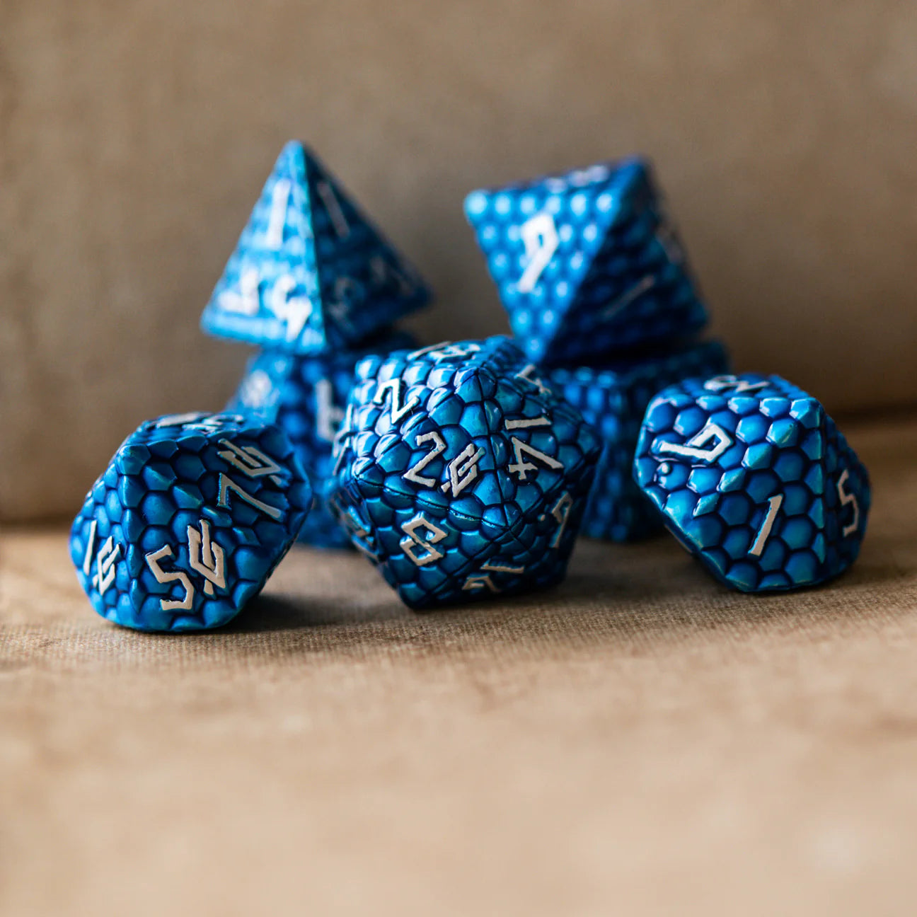 Misty Mountain- Blue Dragon's Egg Metal Dice Set