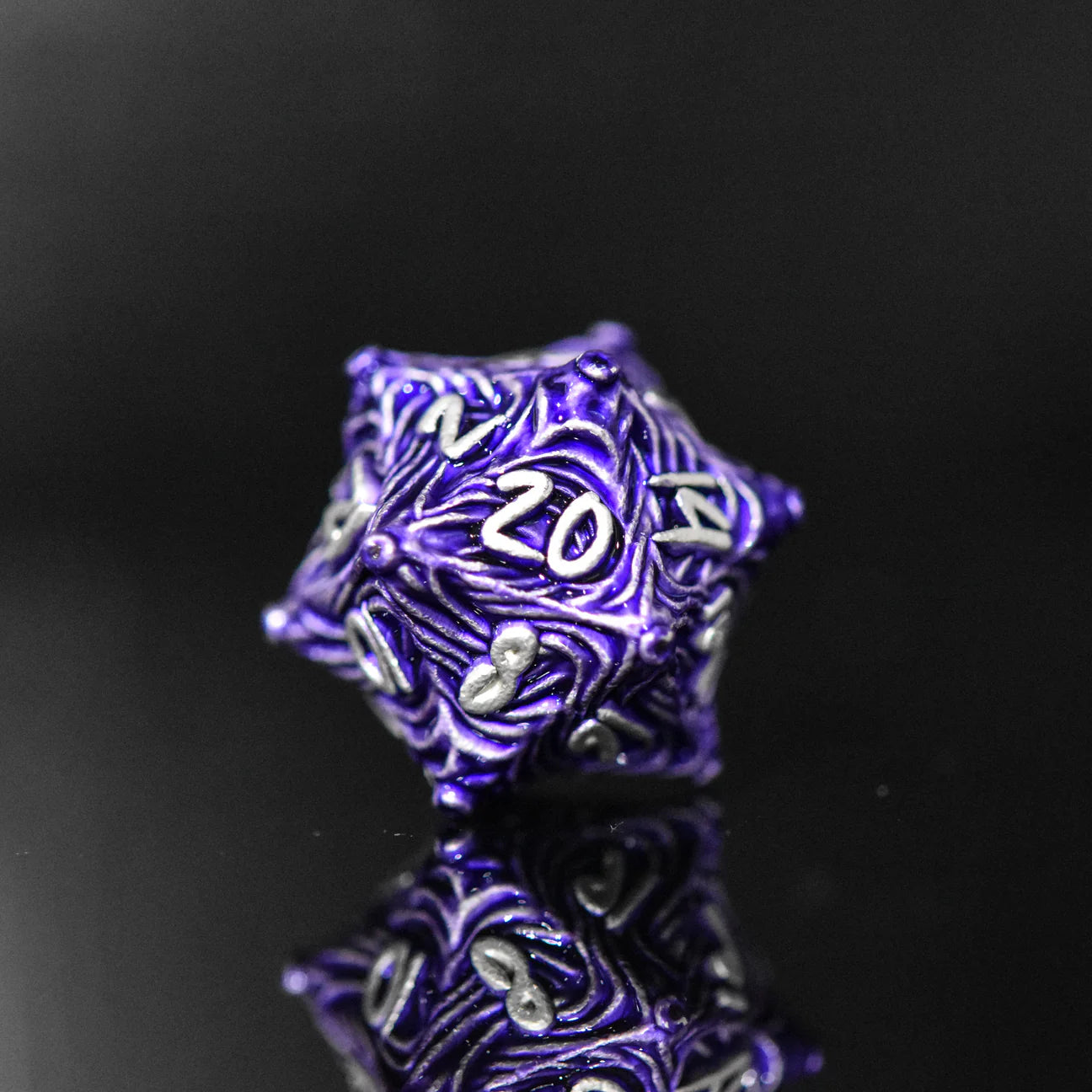 Misty Mountain- Vortex Warp Metal Dice Set - Purple