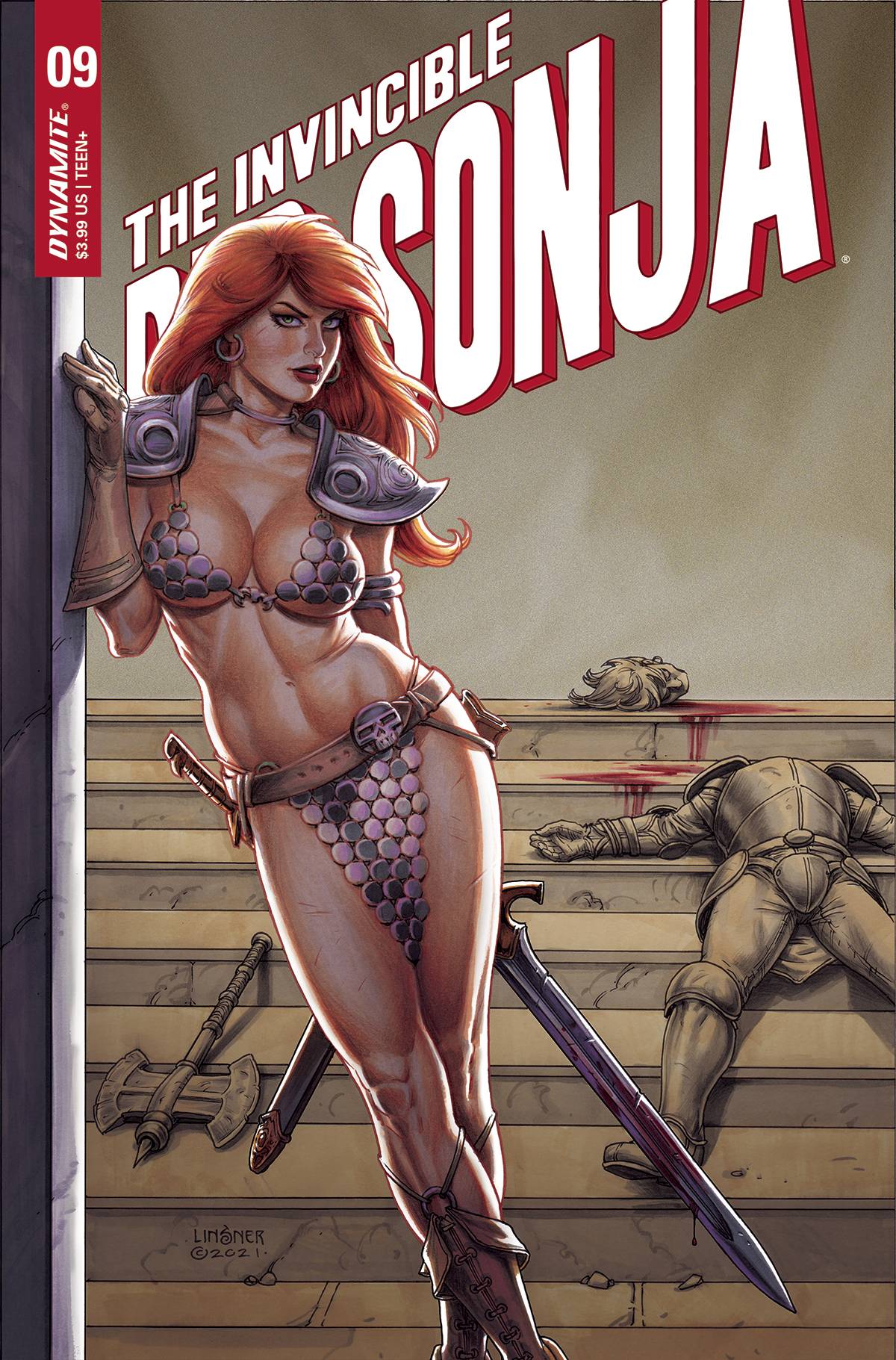 Invincible Red Sonja #9B Linsner Variant