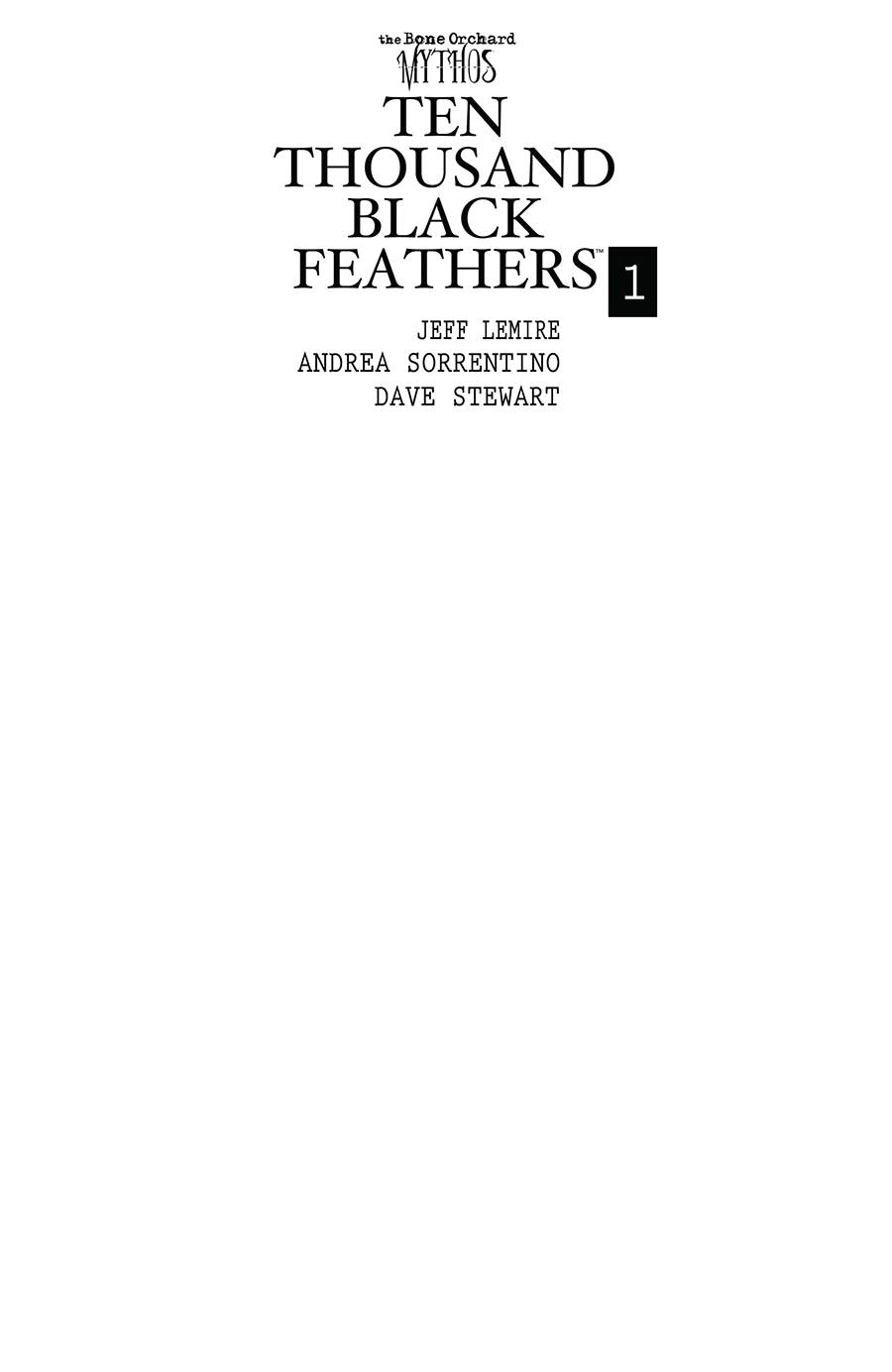 Bone Orchard Black Feathers #1 Blank Variant (MR)