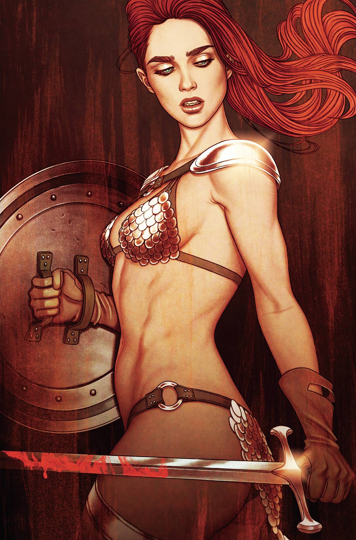 RED SONJA 2023 #1ZV FOC FRISON VIRGIN METAL VARIANT