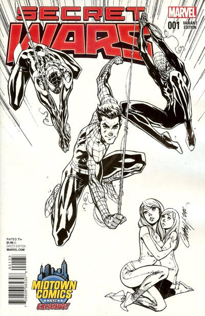 Secret Wars #1 JS Campbell Midtown B&W Variant