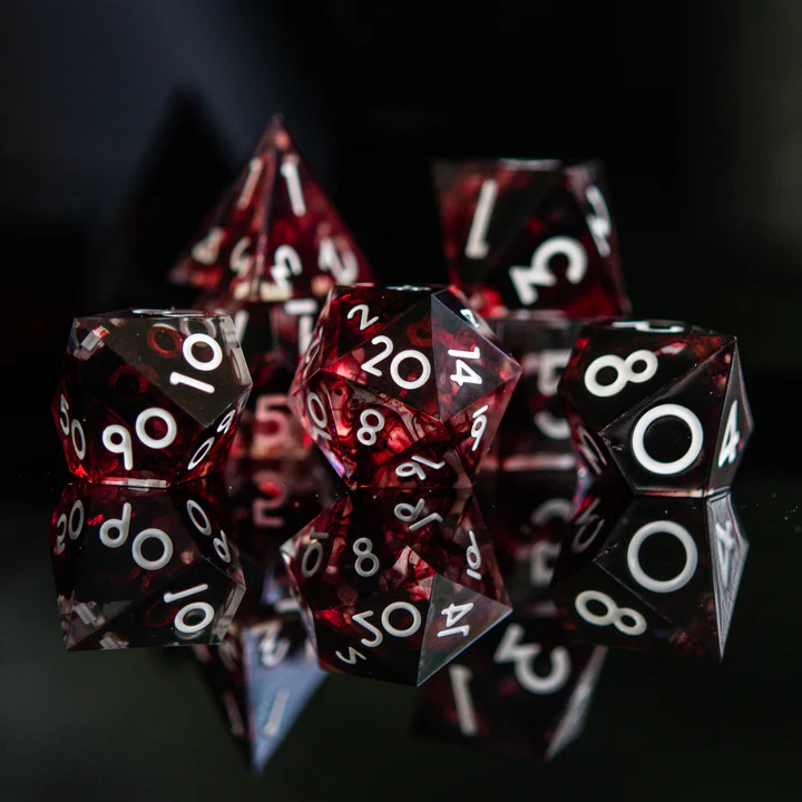 Misty Mountain- Bloodbath Sharp-Edged Resin Dice Set