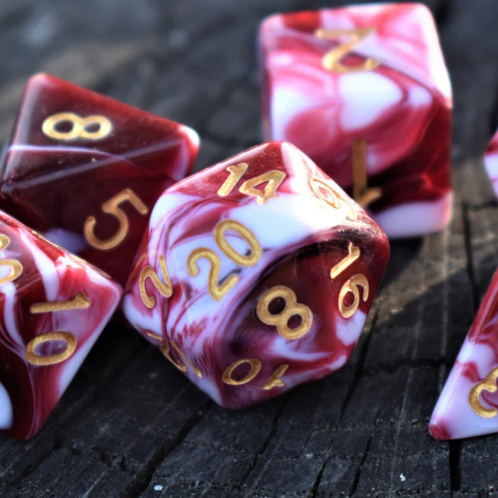 Misty Mountain-Bloody Waters Acrylic Dice Set