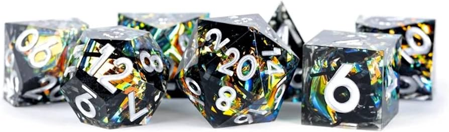 Metal Dice Games Handmade Sharp Edge Shimmering Coal