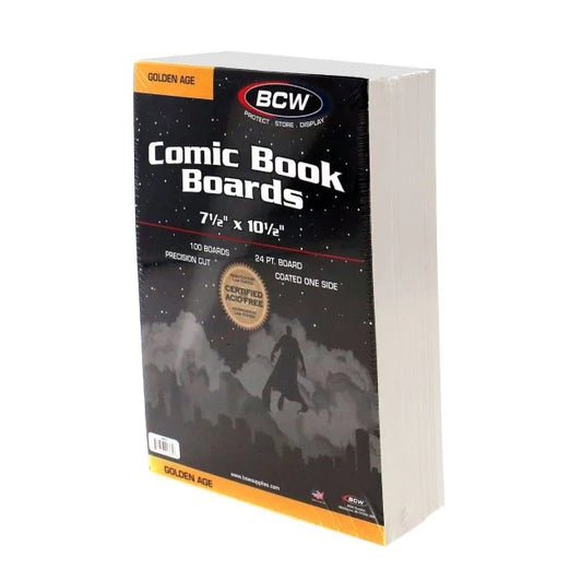 BCW Golden Age Comic Backing Boards - 100 Pack| 7 1/2 x 10 1/2 Inch .24 Mill Thick