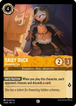 Daisy Duck - Musketeer Spy - 7/204 - Common - Cold Foil