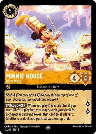 Minnie Mouse - Drum Major - 15/204 - Super Rare - Cold Foil