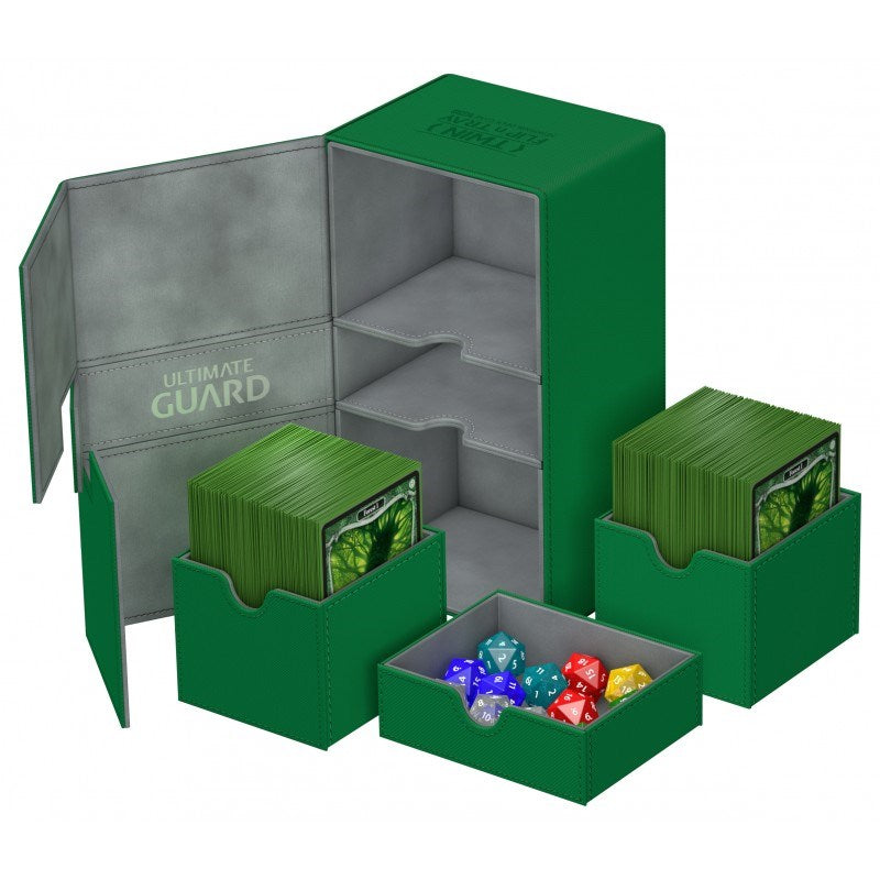 Twin Flip 'n' Tray Deck Case - Green (Holds 200+)