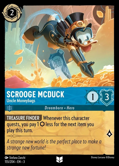 Scrooge McDuck - Uncle Moneybags - 155/204 - Uncommon - Cold Foil