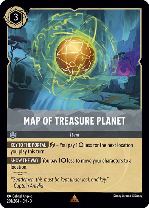 Map of Treasure Planet - 201/204 - Rare - Cold Foil