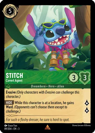 Stitch - Covert Agent - 89/204 - Rare - Cold Foil
