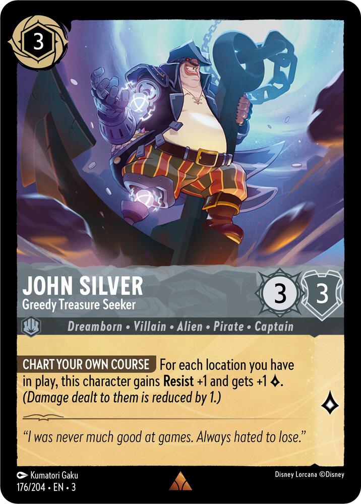 John Silver - Greedy Treasure Seeker - 176/204 - Rare