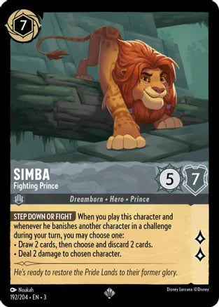 Simba - Fighting Prince - 192/204 - Super Rare - Cold Foil