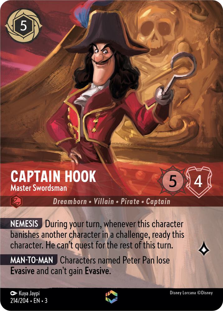 Captain Hook - Master Swordsman - 214/204 - Enchanted - Holofoil
