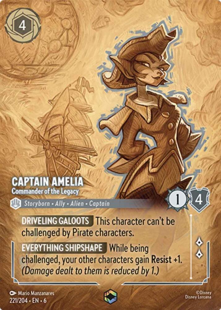 Captain Amelia - Commander of the Legacy - 221/204 - Enchanted - Holofoil