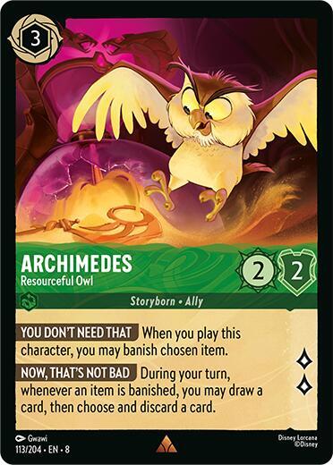 Archimedes - Resourceful Owl - 113/204 - Rare