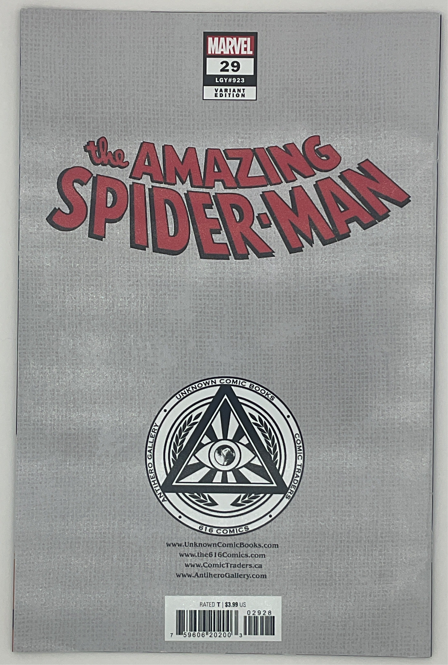 The Amazing Spider-Man #29 Unknown Comics Nathan Szerdy Foil Virgin Variant