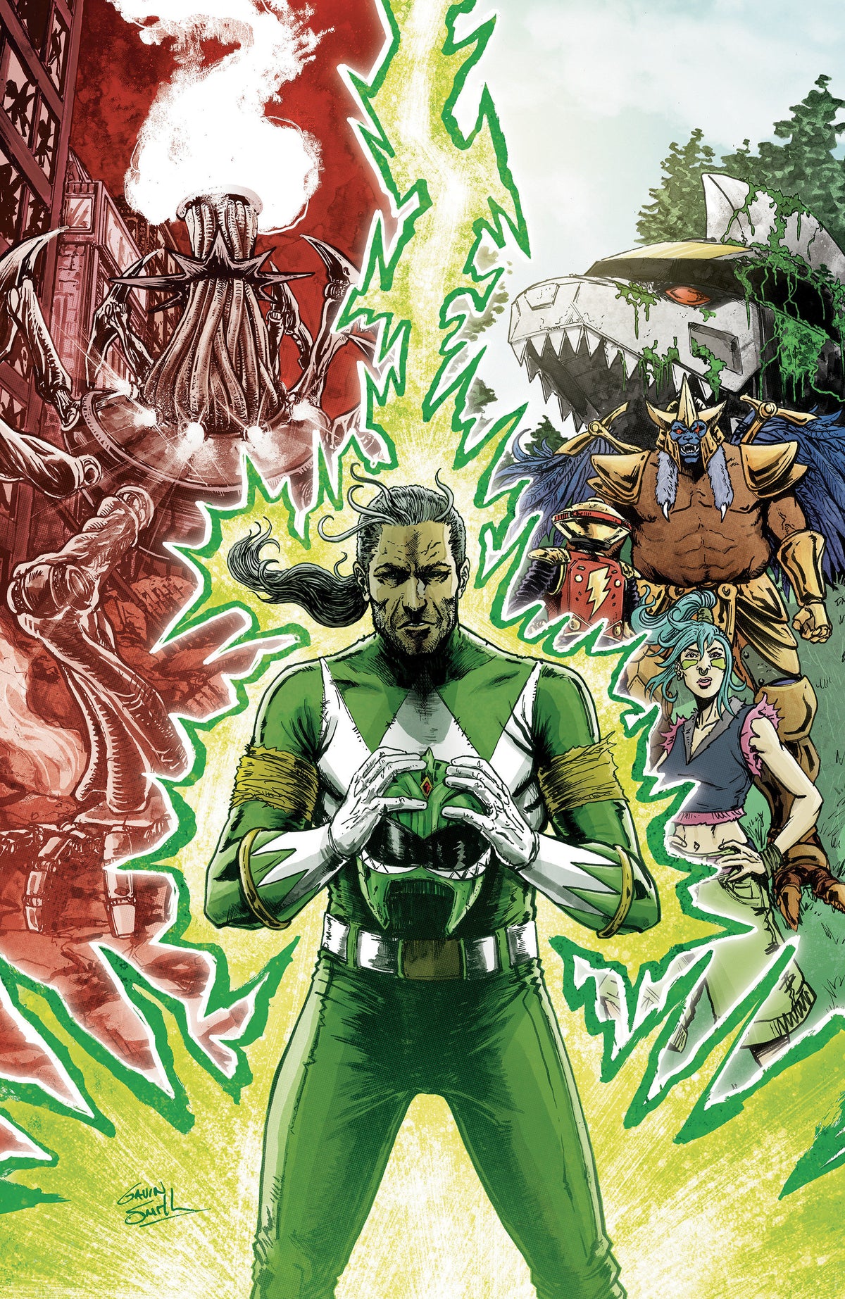 Power Rangers Green #2 H 1 in 50 Variant Edition Variant (Full Art, Smith)