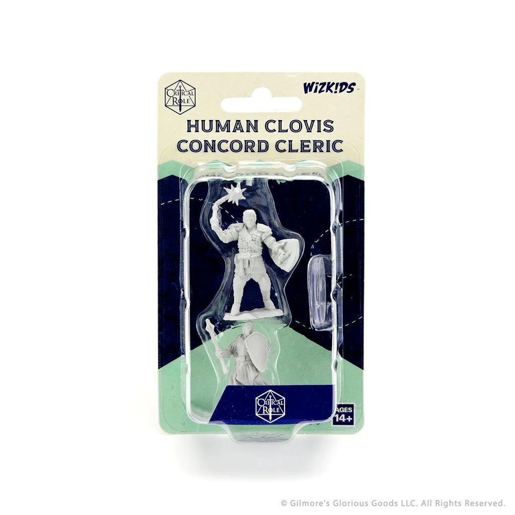 Critical Role Unpainted Miniatures: Human Clovis Concord Cleric Male