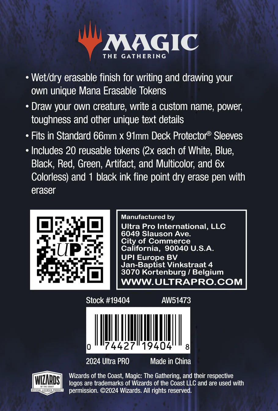 Erasable Tokens for Magic: The Gathering