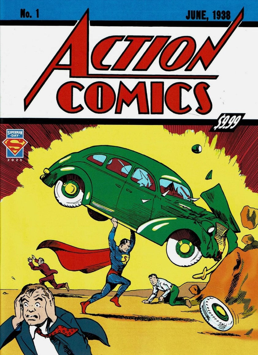 Action Comics #1 - Joe Shuster - 2025 Superman Day - Golden Age Sized Facsimile - Foil