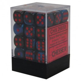 36 Gemini Black-Starlight/red 12mm D6 Dice Block - CHX26858