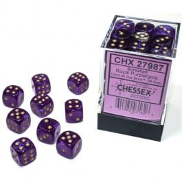 36 Borealis Royal Purple/gold 12mm D6 Dice Block - CHX27987