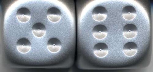 Aluminum Metallic 16mm D6 Dice (Pair)