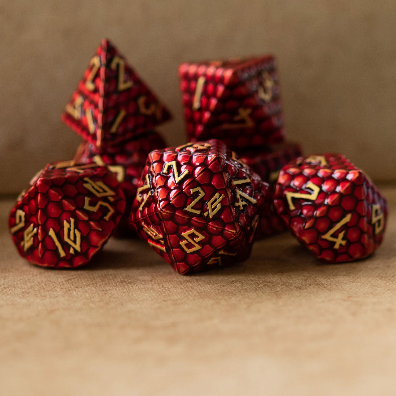 Misty Mountain- Red Dragon's Egg Metal Dice Set
