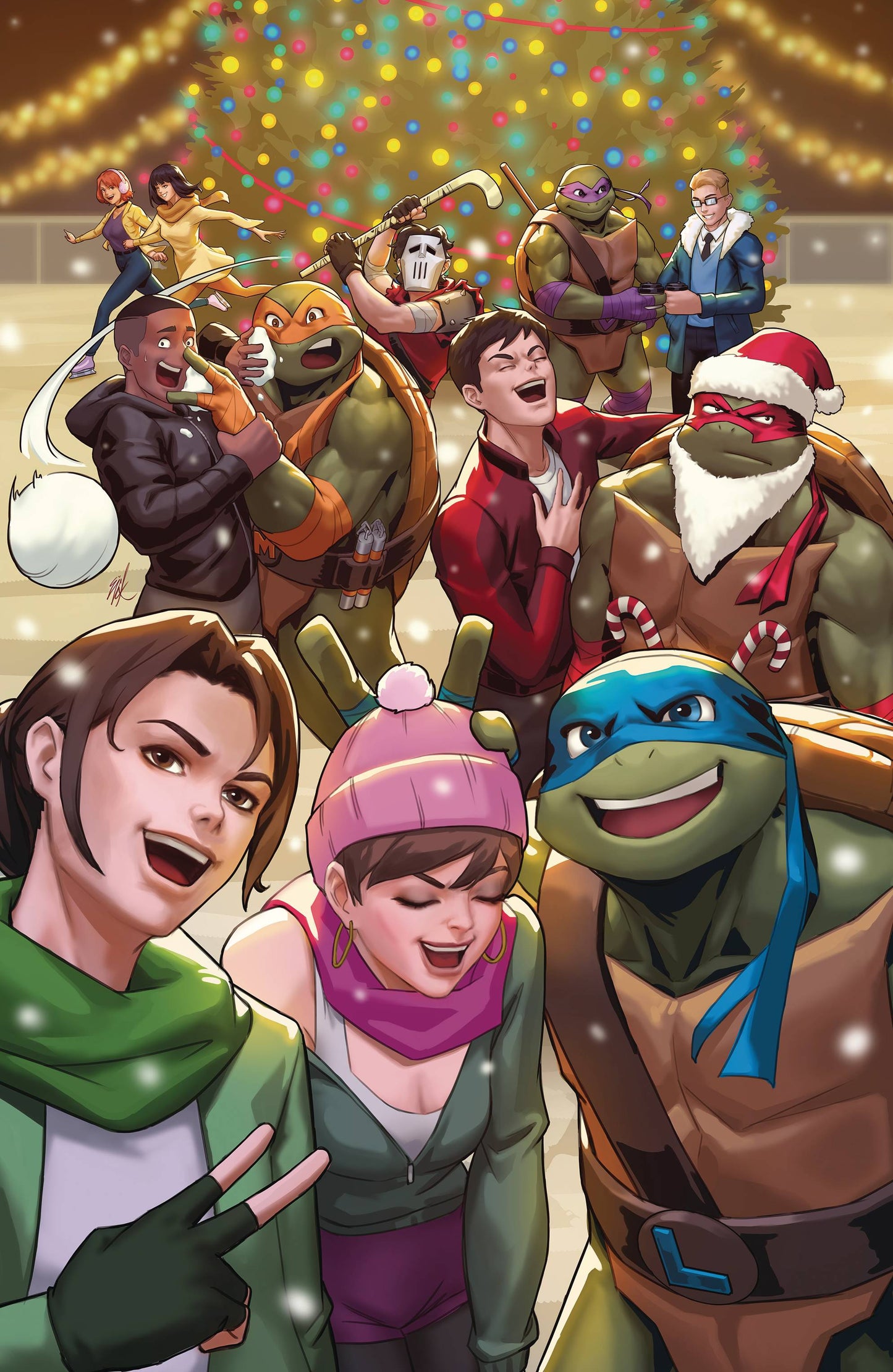 MMPR TMNT II B&W ED #1D EJIKURE HOLIDAY VAR