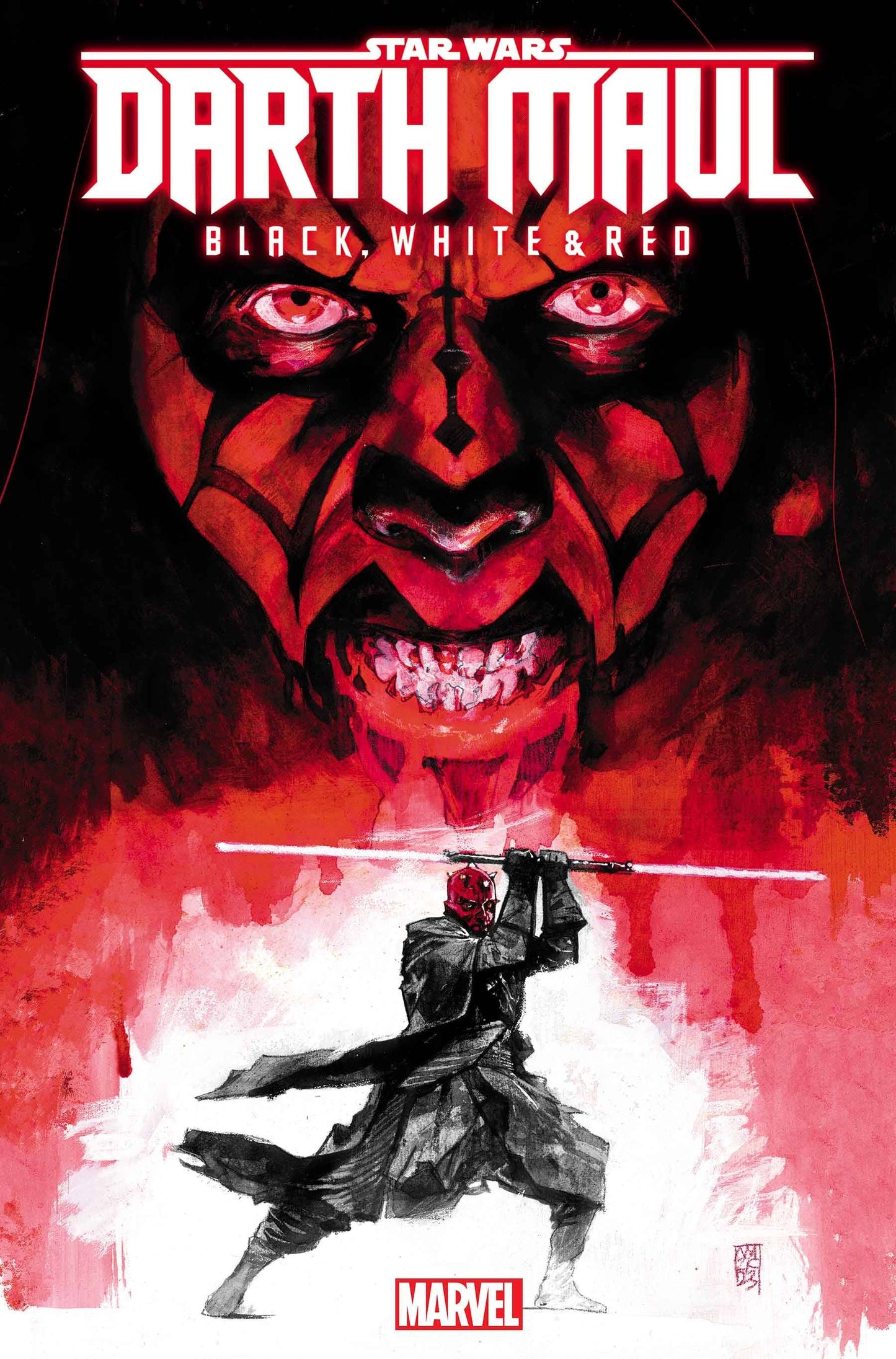 STAR WARS DARTH MAUL BLACK WHITE & RED #1A