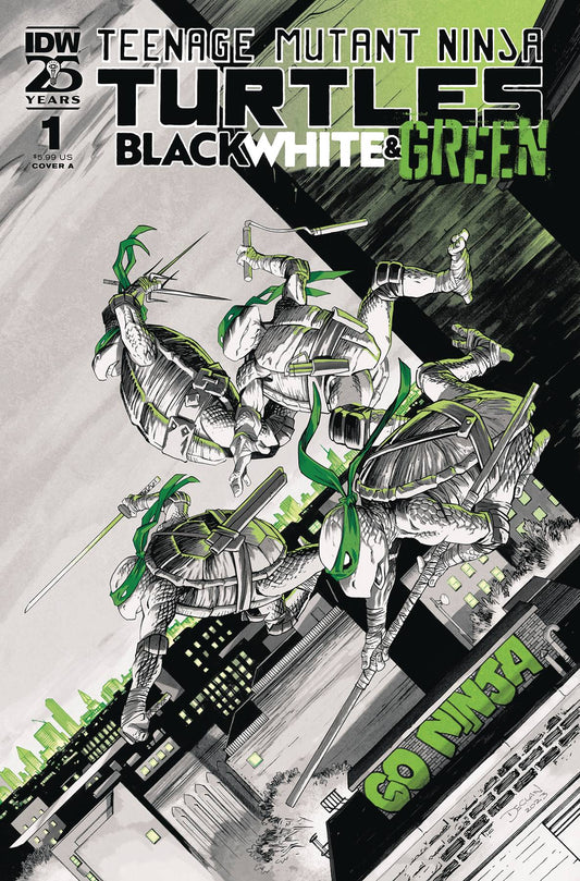 TMNT BLACK WHITE & GREEN #1A