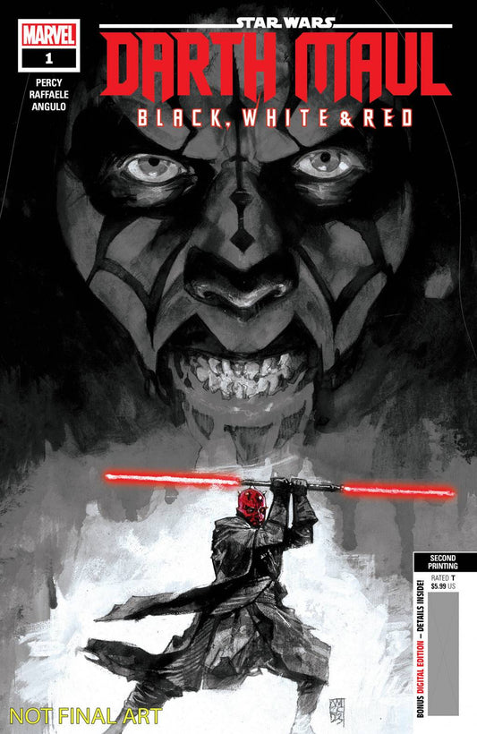 STAR WARS DARTH MAUL BLACK WHITE & RED #1 2ND PTG MALEEV VAR