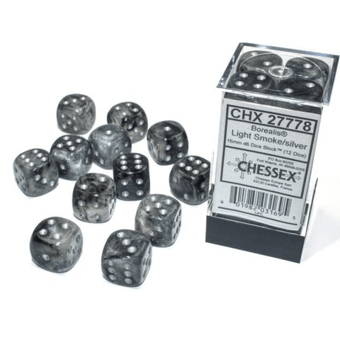 16MM 12CT D6 Block: Borealis Luminary Light Smoke w/ Silver