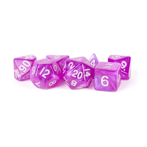 7 Count Mini Poly Dice Set: Stardust Purple