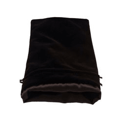 6" X 8" Black Velvet Dice Bag w/ Black Satin Lining