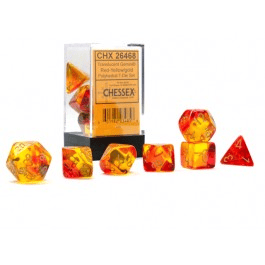 Chessex Gemini Translucent Red-Yellow/Gold 7 Die Set