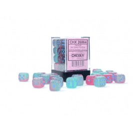 Chessex Gemini Gel Green-Pink/Blue Luminary 12MM D6 Dice