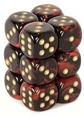 Chessex: Gemini Black-Red/Gold 16Mm D6 Dice Block