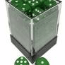 Chessex Dice: Opaque 12mm D6 Green/White (36ct)