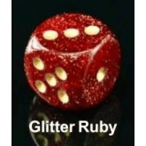 Glitter Ruby With Gold D6 12Mm Block